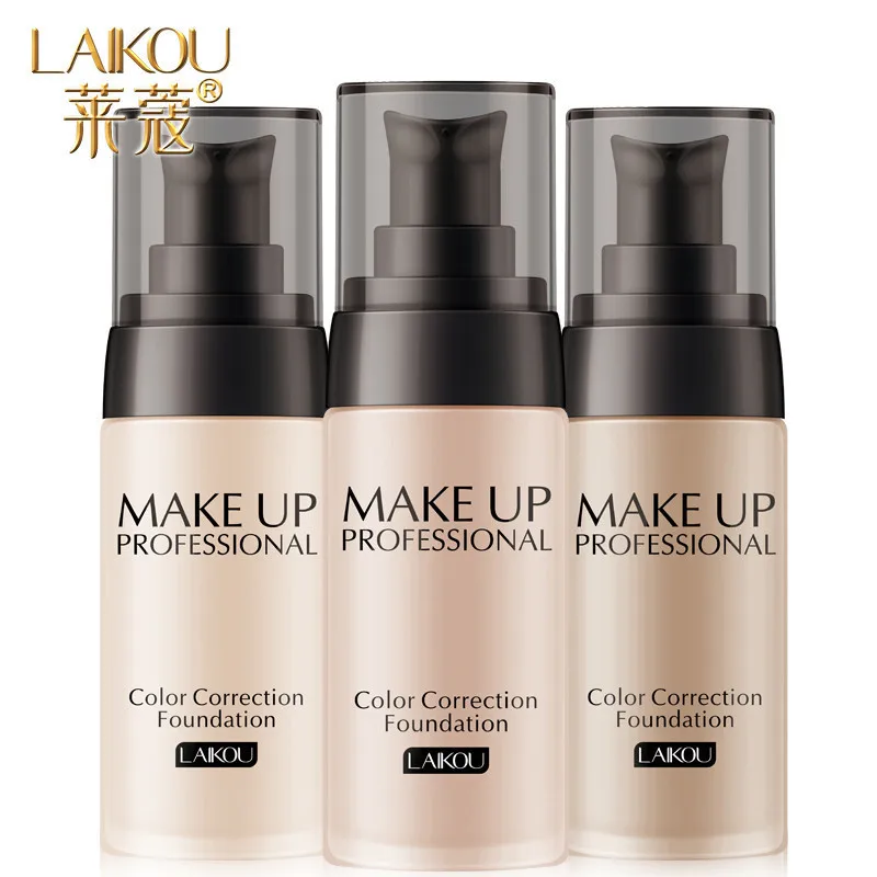 

LAIKOU Full Coverage Face Base Liquid Foundation Cream Waterproof Long-lasting Concealer Makeup Natural Oil-control Matte Finish