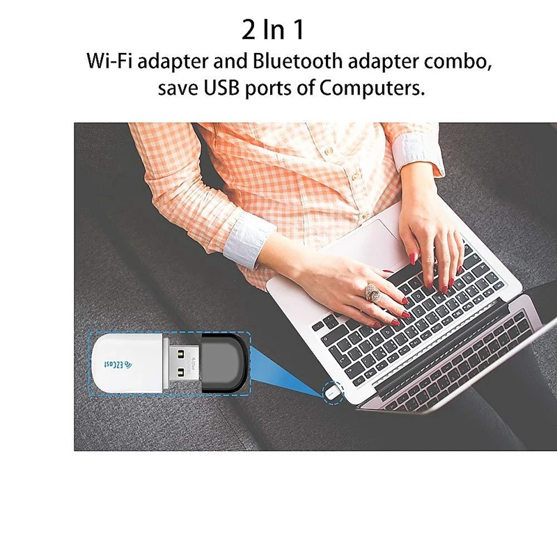 Беспроводной USB WiFi сетевой ключ Bluetooth 5G/2,5G Двухдиапазонный 600 Мбит/с адаптер для настольных ПК