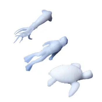 

5Pcs Silicone Mini Marine Organism Modeling Resin Mold Beach Theme Turtle Diver Squid Fillings Resin Jewelry Fillings
