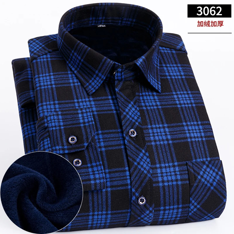Горячая Распродажа плюс-размер 5XL 6XL 7XL 8XL клетчатая теплая рубашка с принтом Thich мужская с длинным рукавом с пухом высокое качество мягкая удобная