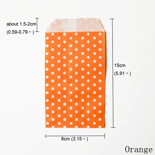 25pcs orange 25 шт. бумажный мешок мини Красочные горошек сумки для подарка подарочная упаковка бумажный подарочный пакет для выпечки посылка поставки - Цвет: 25pcs orange