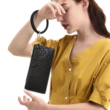 

Fashion Printing Pu Women Wallet Wrist Key Ring Phone Case Long Section Money Pocket Pouch Handbag Women's Purse Card Holders