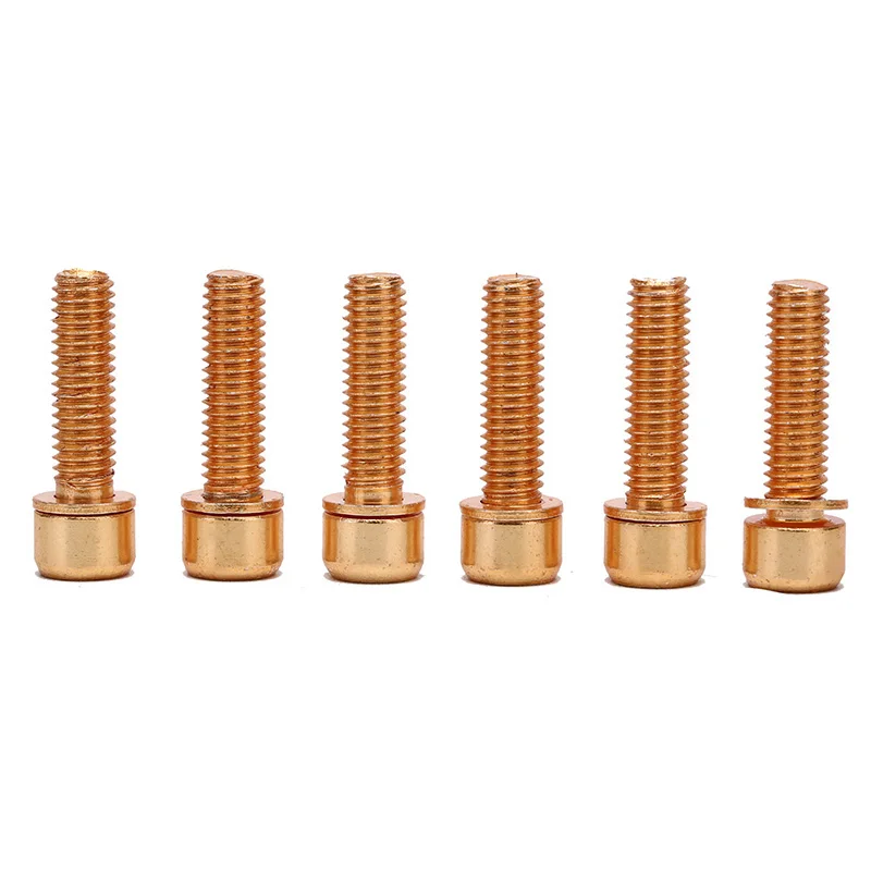 6 шт велосипедный вынос руля винт M5x18mm болт из алюминиевого сплава с фиксированным Шестерни MTB - Цвет: GD