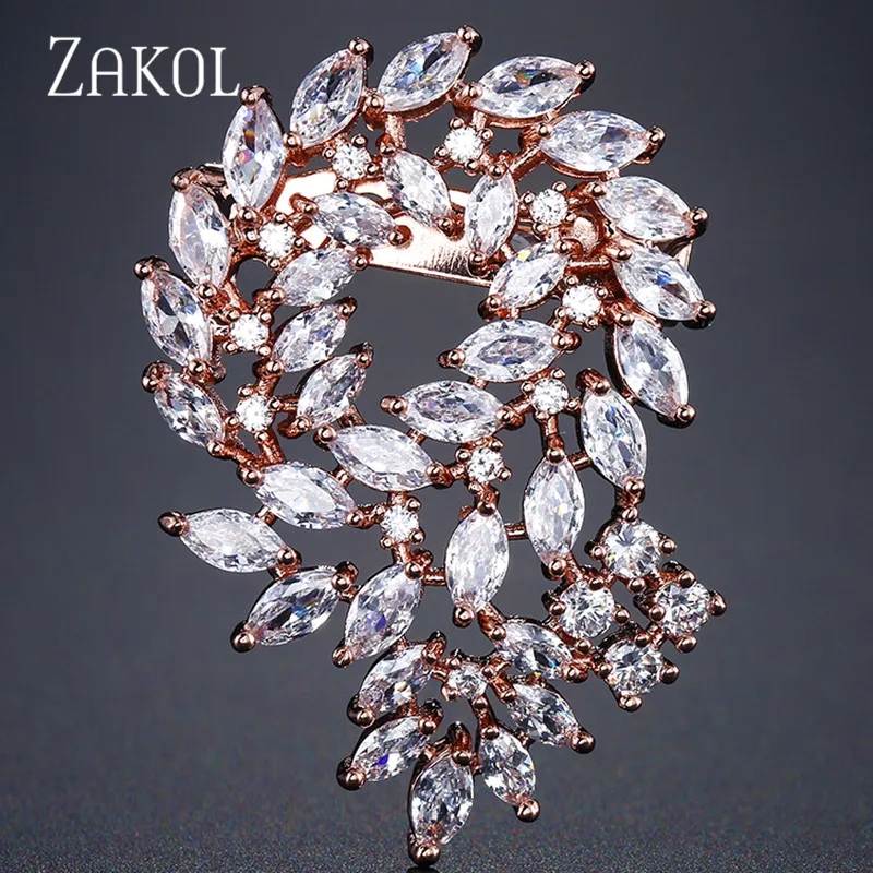 Женская винтажная брошка ZAKOL в виде кленового листа украшения для костюма