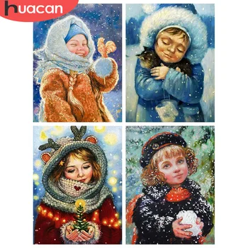 

HUACAN Diamond Painting Full Square Kids New Arrival Diamond Embroidery Portrait Mosaic Handicraft Christmas Decorations