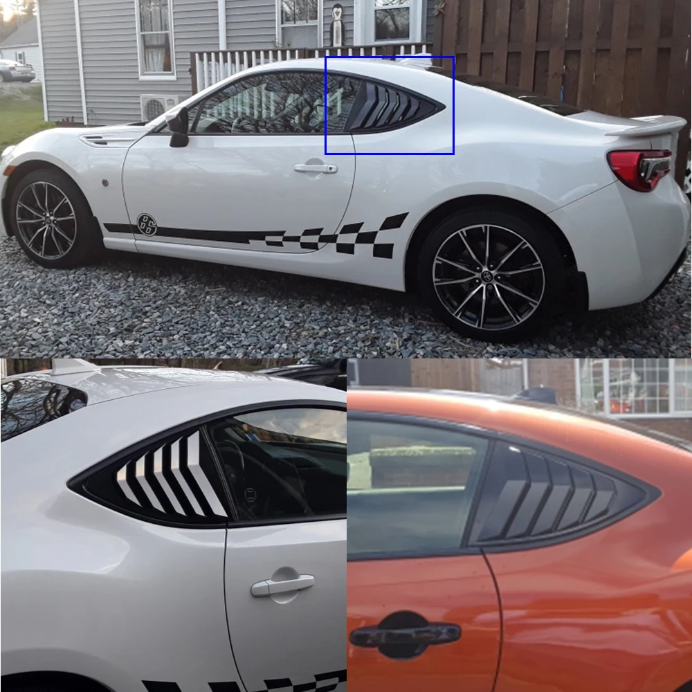 2 Pcs Set Rear Quarter Window Louvers Spoiler Panel For Scion Frs