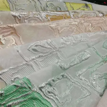 

sequins African lace with sequins pink 2020 green Unique New Jacquard organza fabric Nigerian Ghana sewing clothes 5 yards