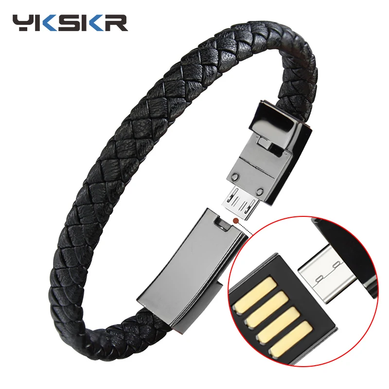 Наружный Портативный кожаный микро-usb браслет Quick 3,0 зарядное устройство кабель для зарядки и синхронизации данных для iPhone 6 6s type-C телефонный кабель