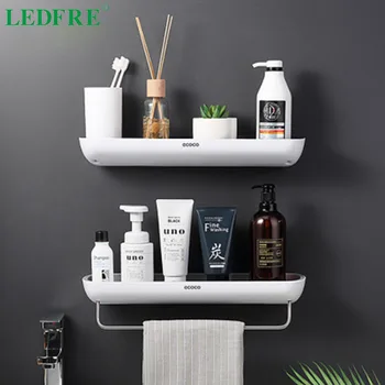 

LEDFRE shelves shower shelf storage rackfor soap holder rack bathroom shelf suction cup shower organizer rack towel hanger