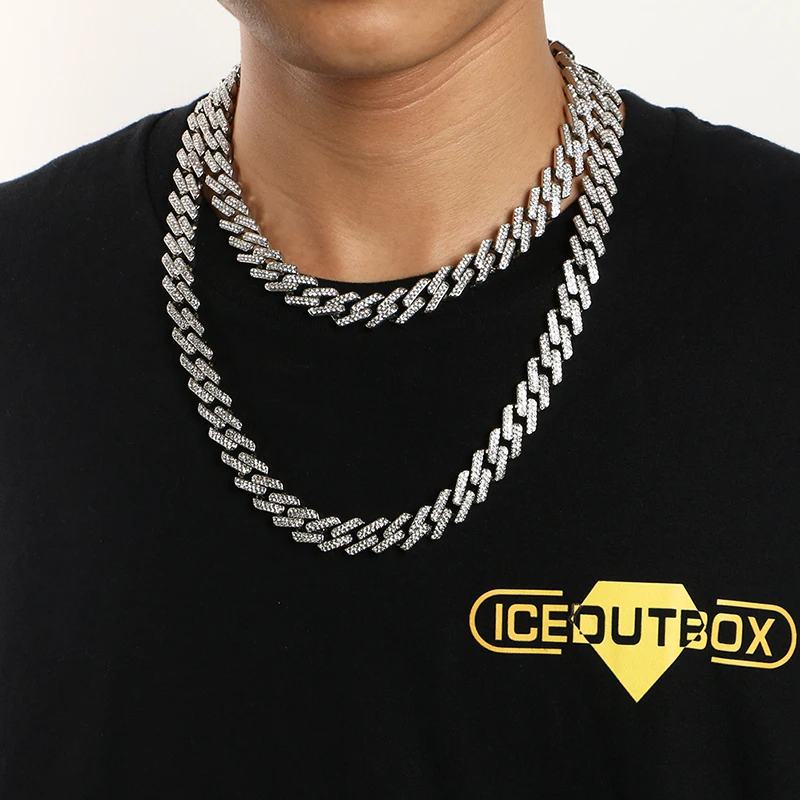 ICEOUTBOX Майами кубинской Для мужчин в стиле хип хоп Цепочки и ожерелья полностью из