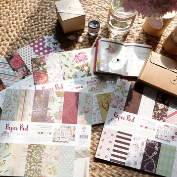 

26pcs12 Inch Background Paper Junk Journal Hand Account Material Album Background Paper Jam Retro Scrapbook Paper Pad