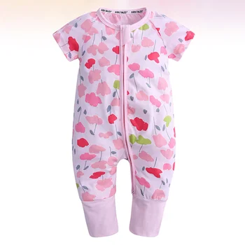 

66cm Baby Rompers Baby Spring Autumn Double Zippers Jumpsuits Short Sleeve Baby Jumpsuits Soft Baby Jumpsuits
