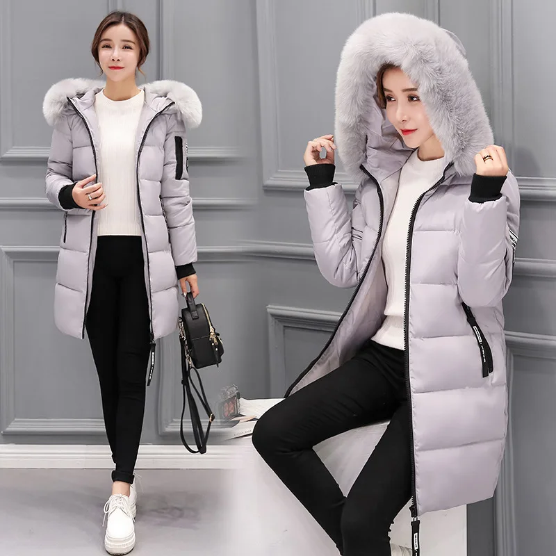 

Winter women jacket 2019 new fashion warm jacket women parkas fur collar thick hooded plus size winter coat women