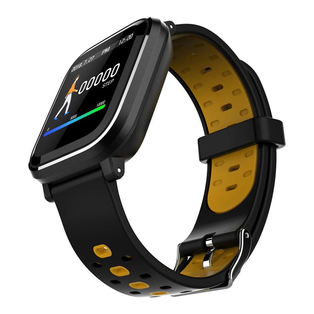 SYYTECH новые 3D динамический UI Q58 Смарт-часы Шагомер носимый Bluetooth мониторинг сердечного ритма водонепроницаемый смарт-браслет - Цвет: Black Orange