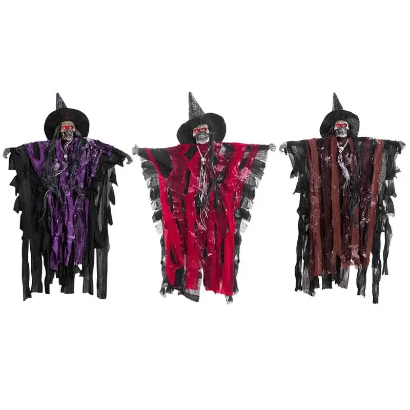 

Festival Ghost Pendant Halloween Voice-Controlled Party Horror Witch Hanging Ornament Gift for KTV Bar Secret Room 60x42x12cm