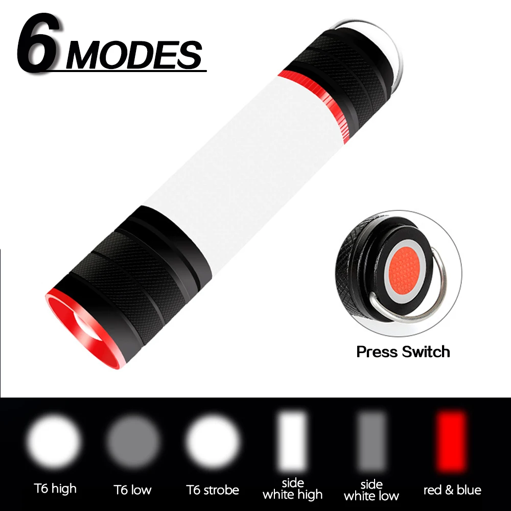 LED Camping Light 6 Modes Waterproof Camping Lantern Work Light Tent Magnetic Tail Flashlight Torch Emergency