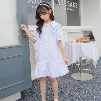

YourSeason 6 to 16 Years 2020 Kid Teen Summer Dress Cotton Children Preppy Doll Collar Baby Princess Dresses Elegant