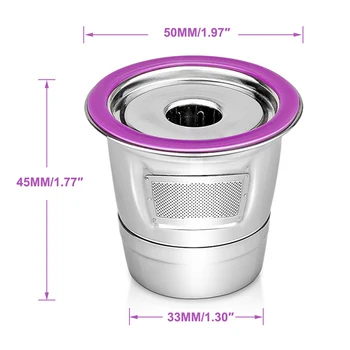 

4pcs Refillable Kitchen Stainless Supplies Coffee Capsule Cup Reusable Refillable For Keurig Replacement
