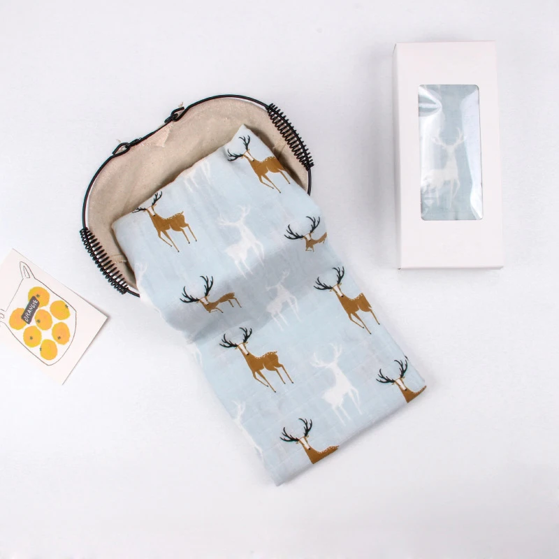 Spotted Deer New Cotton Baby Blankets Newborn Soft Organic Cotton Baby Blanket Muslin Swaddle Wrap Feeding Burp Cloth Towel Scarf Baby Stuff - Цвет: Spotted Deer
