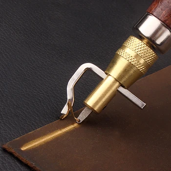 

Multifunctional groover manual leather goods diy tool replaceable head edge line trimmer 5-in-1 leather edger