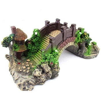 

Aquarium Decoration Resin Arch Bridge Model, Aquarium Decoration Tree House Bridge Fish Tank Decoration
