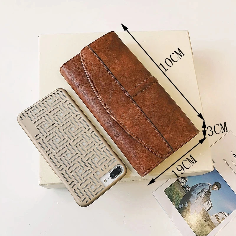Weysfor Vintage Trifold Wallet Women New PU Leather Long Wallets Female Clutch Purse Hasp Female Phone Bag Girl Card Bags Ladies