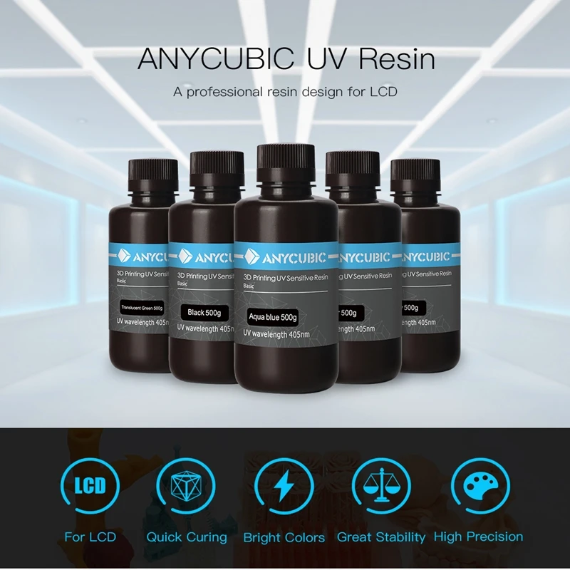 Полимер Anycubic для 3d принтера Photon S УФ полимер печати 405 нм 500 мл/1 л