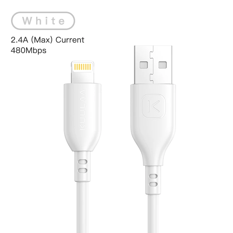 KUULAA MFi Lightning Кабель для iPhone 11 Pro XS Max X XR Быстрая зарядка USB зарядное устройство кабель для iPhone 8 7 6 Plus 5 USB зарядный шнур - Цвет: White