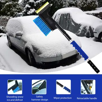 

Multifunctional Snow Brush Aluminum Alloy Ice Shovel Telescopic Defrost Tool Snow Brush And Ice Scraper Extendable