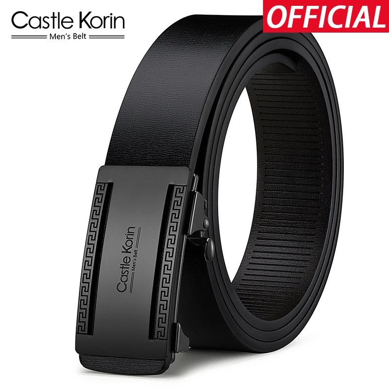 Men's belt high-quality cowhide automatic buckle alloy buckle wear-resistant new luxury design black inner wear belt for men