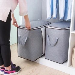 Bolsa de almacenamiento de ropa portátil, organizador de armario plegable impermeable para almohada, colcha, manta, ropa de cama, caja de almacenamiento