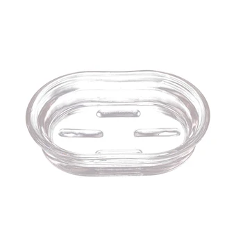 

1pc Soap Box Glass Transparent Oval Soap Box Organizer for Bathroom Kitchen
