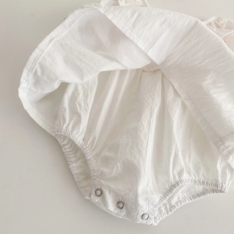 bebê meninas macacão vestido moda branco isca roupas de bebê algodão primavera verão da criança meninas macacão roupas