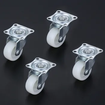 

4Pcs 1.25inch Single Wheel Light Duty Swivel Plate Plastic Rectangle Top Plate Move Flexible Light Duty Caster Wheel