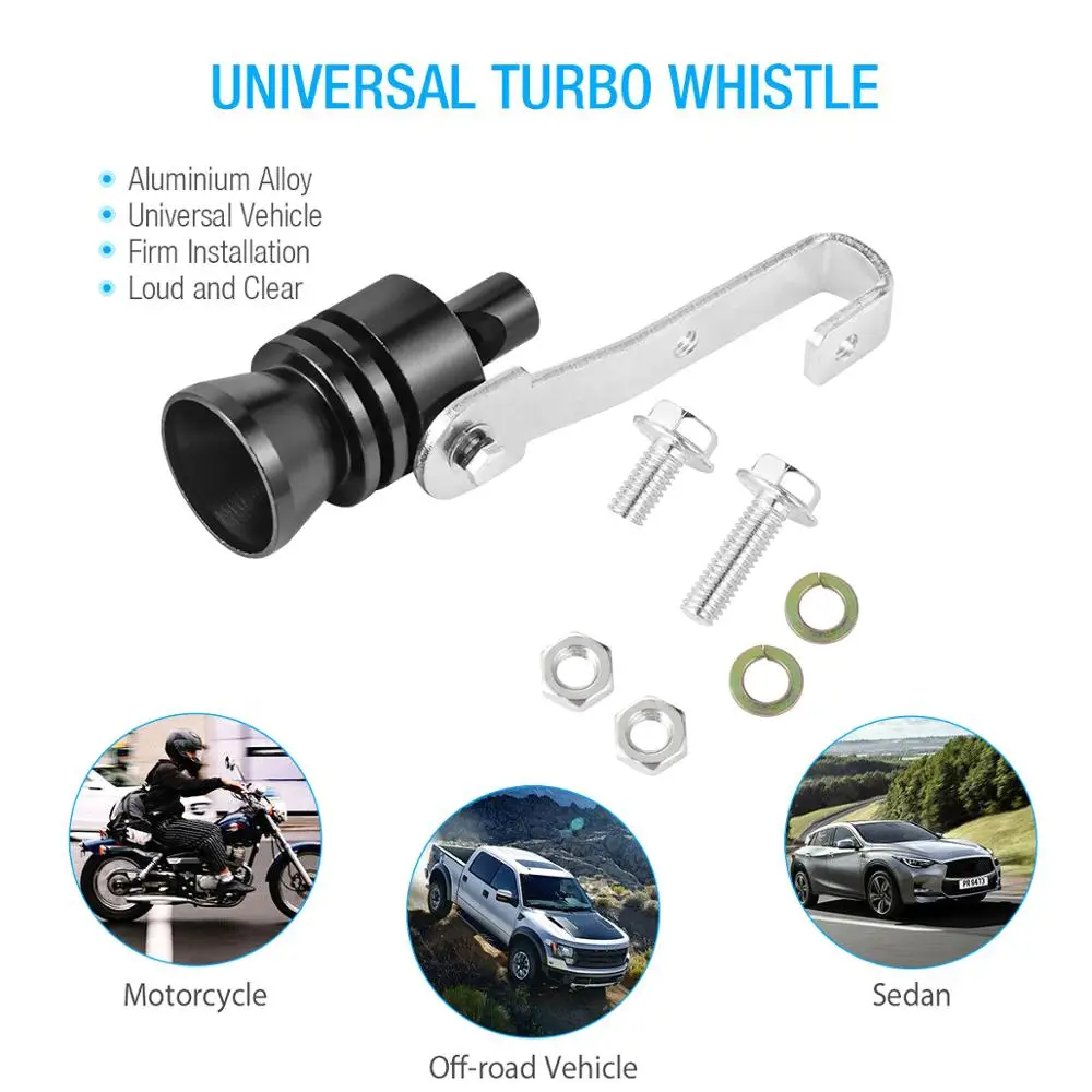 Car Turbo Exhaust Pipe Oversized Roar Maker Sound Whistle Simulator Muffler Pipe Whistle Auto Replacement Parts 1PC automobile turbine whistle