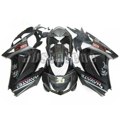 Полный комплект обтекатель для Kawasaki EX250R ниндзя 250 2008 2009 2010 2011 2012 ABS Пластик мотоциклетный кузов Глянец черного и серого цвета