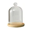 2sets/pack 9*11cm Ball Top Glass Dome Vase Home Deocration Flat Log Base Transparent Cover Wedding Live Prop Birthday Gift 3