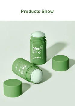 

Green Tea Mask Oil Control Acne Clearing Solid Mask Cleansing Mask Moisturizing Blackhead Fine Pores Mud Face Care Makeup TSLM1