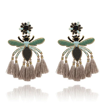

2020 Women Tassel Drop Earrings Colourful Bohemian Insect Shape Statement kolczyki Damskie Party Wedding Trendy Accessories