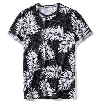 

Summer 2020 New 100% Cotton Short Sleeve Print T-shirt Men High Quality Hawaii Beach Style Mens Tshirts Streetwear T Shirt Men