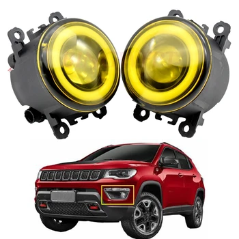 

1pair For J-eep Compass MP 2017 2018 Car LED Fog Light COB Angel Eye DRL Daytime Running Light 12V