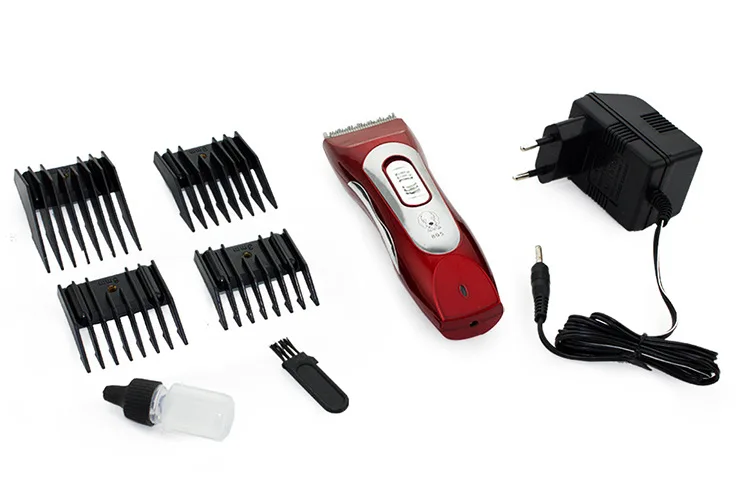 Professional Pet Clipper USB Rechargeable Electric Hair Trimmer Cat Dog Grooming Cutters Powerful Animal Shaver 110-240V all pet - Цвет: red