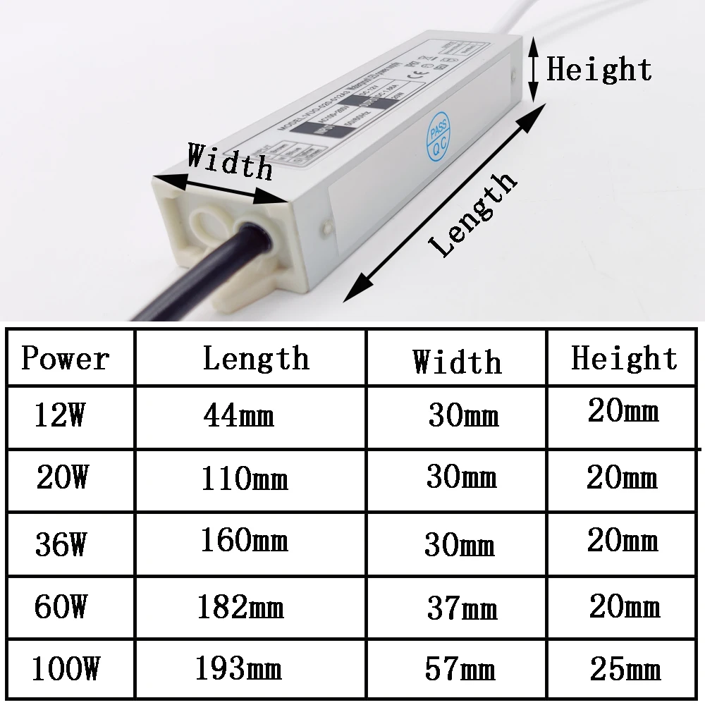 iluminação para 12v 24v 12w 20w 36w 60w 80w 100w driver de led