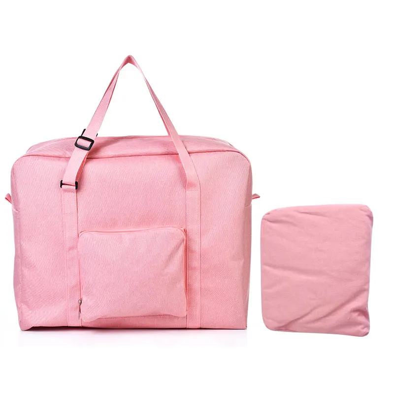 pink Мужские дорожные сумки, водонепроницаемая нейлоновая складная сумка для ноутбука, вместительная сумка для багажа, дорожные сумки, портативные женские сумки - Цвет: pink