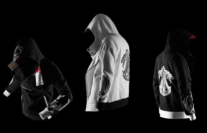 Assassin Hoodies zipper Streetwear Fashion print hoodie Hip Hop Assassin hoodie Sweatshirts boy Plus size Sweatshirt 5 colors  (4)