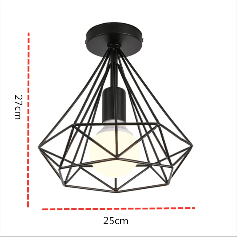 Современные светодиодные потолочные светильники в виде клетки железная