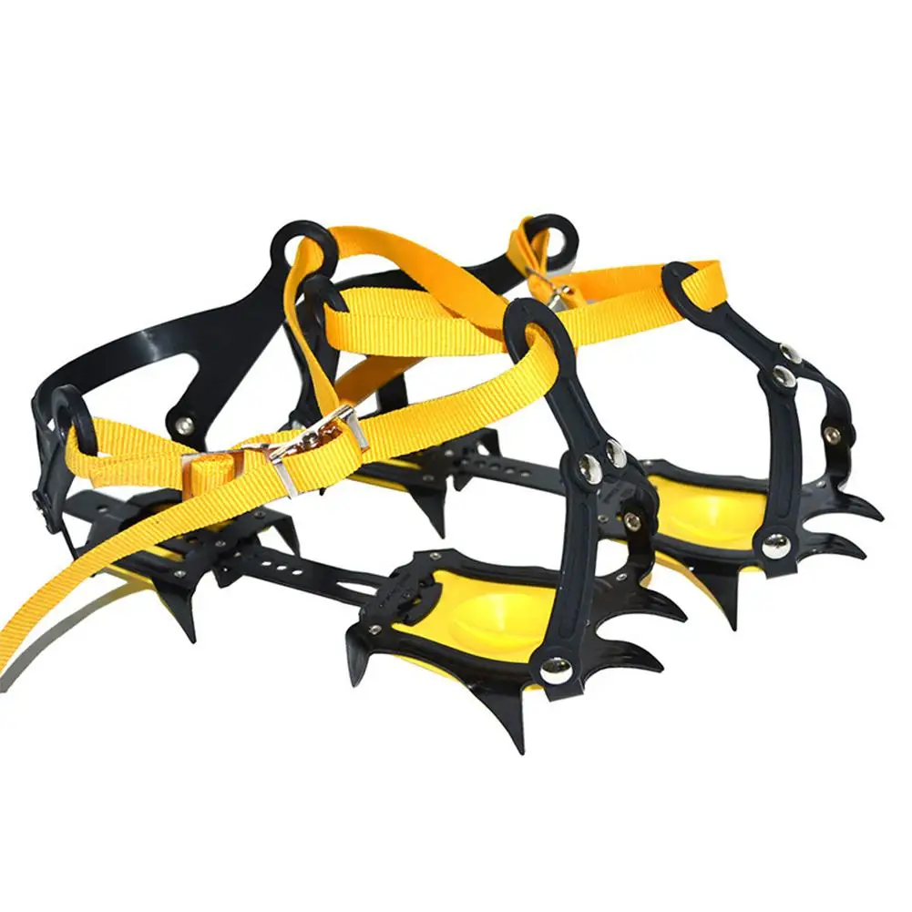 

Yfashion 1 Pair Outdooe Anti-skid Snow Ice Climbing Shoes Cover Grampons with 10 Gears Snow Board Storage Bag Climbing Grampons