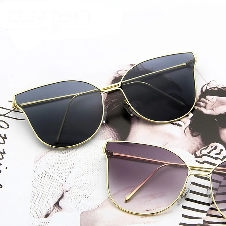 

2020 New Cat Eye Sunglasses Women Brand Trendy Tinted Color Vintage Shaped Sun glasses Famle Drop Shaped Ocean UV400