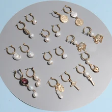 Artilady, серьги-кольца с пресноводным жемчугом для женщин, золотые маленькие серьги-кольца, ювелирные серьги, подарок, Прямая поставка