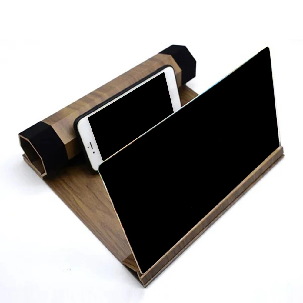 

Mobile Phone Loop Bracket Increase Stand 3D Video Magnifier Mobile Phone Amplifier 3D Screen 12inch Desktop Folding Wooden Stand